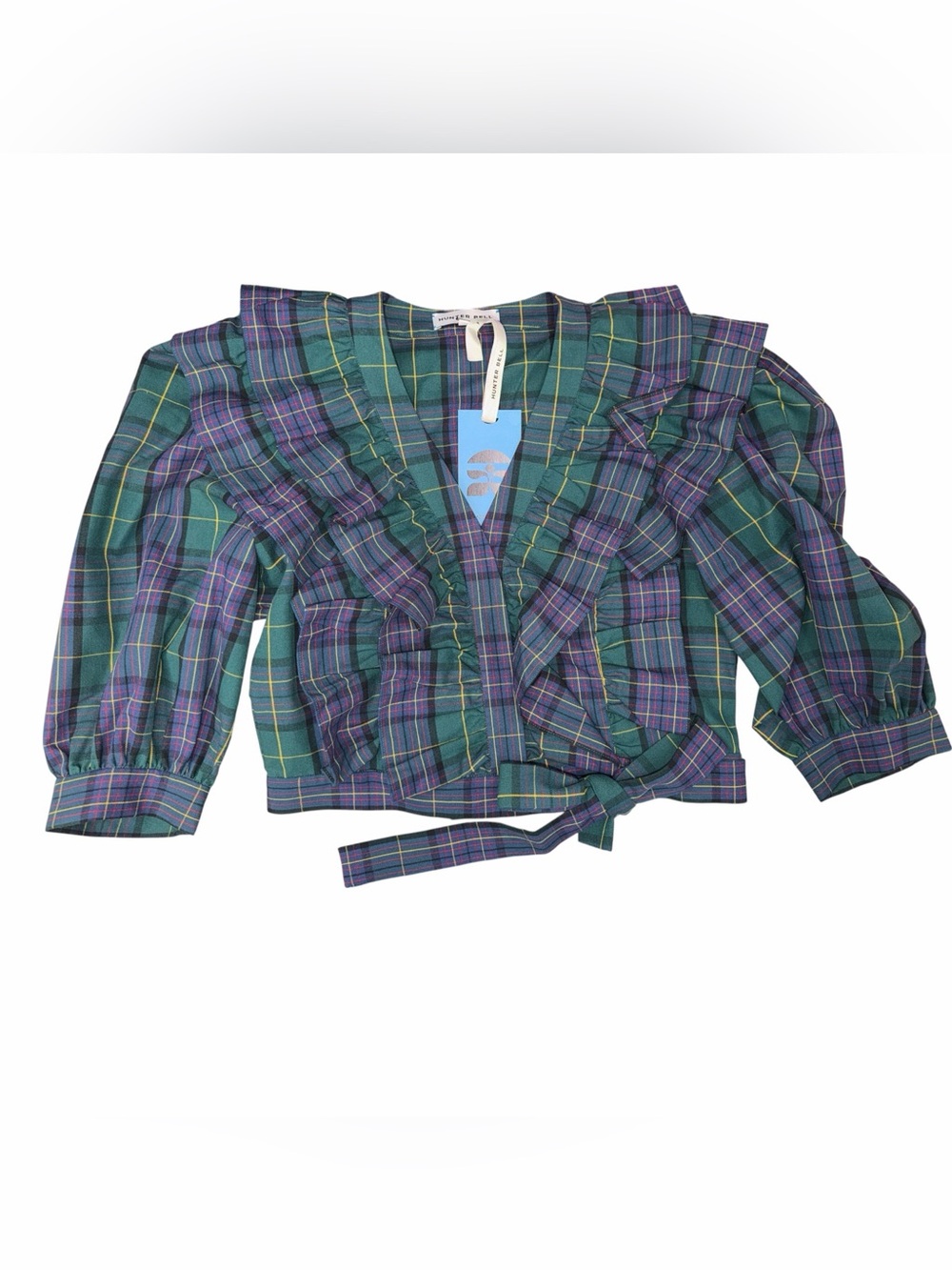 H11 Hunter Bell Johanna Top Green Tartan M